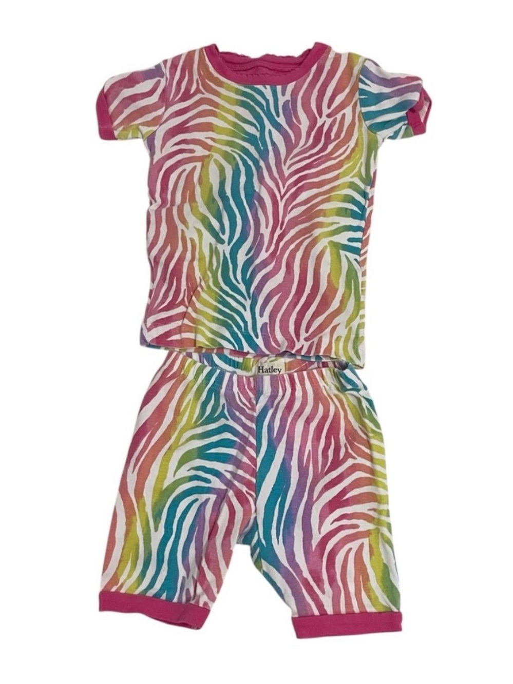 🩵2/$20 Hatley Rainbow Zebra Kids Pajama Set - Pink Multicolor